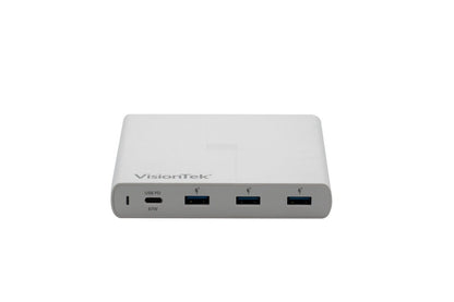 VisionTek.com - VisionTek 90W USB - C Wall Charger | 4 - Port | Fast Charge | USB - C + 3x USB 3.0 | 90W Power Delivery | Compatible with Laptops, Tablets, Smartphones, and USB - C Devices
