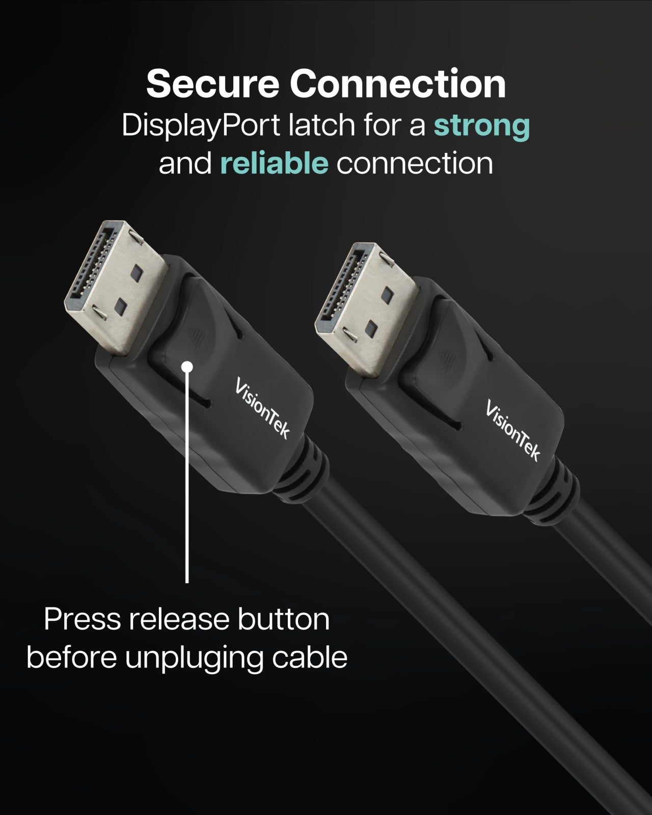 VisionTek.com - VisionTek DisplayPort 1.2 Cable (M/M) - 50 Pack | 6 ft 6 Inch (2m) | 4K 60Hz High - Speed Connection | DisplayPort to DisplayPort | AMD Eyefinity Compatible