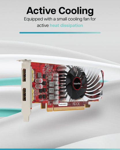 VisionTek.com - VisionTek Graphics Card - 4GB Radeon RX 550 SFF GDDR5 | 2x DisplayPort | Dual 4K Monitor Support | PCIe 3.0 x8 | Compact & Power - Efficient | Windows 11 Compatible