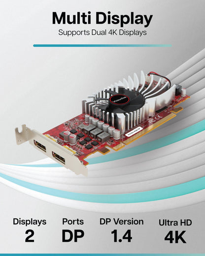 VisionTek.com - VisionTek Graphics Card - 4GB Radeon RX 550 SFF GDDR5 | 2x DisplayPort | Dual 4K Monitor Support | PCIe 3.0 x8 | Compact & Power - Efficient | Windows 11 Compatible