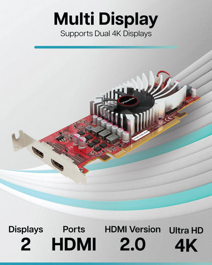 VisionTek.com - VisionTek Graphics Card - 4GB Radeon RX 560 GDDR5 | Dual HDMI | 4K Display Support | PCIe 3.0 x8 | Compact & Bus Powered | Business & Digital Signage Ready