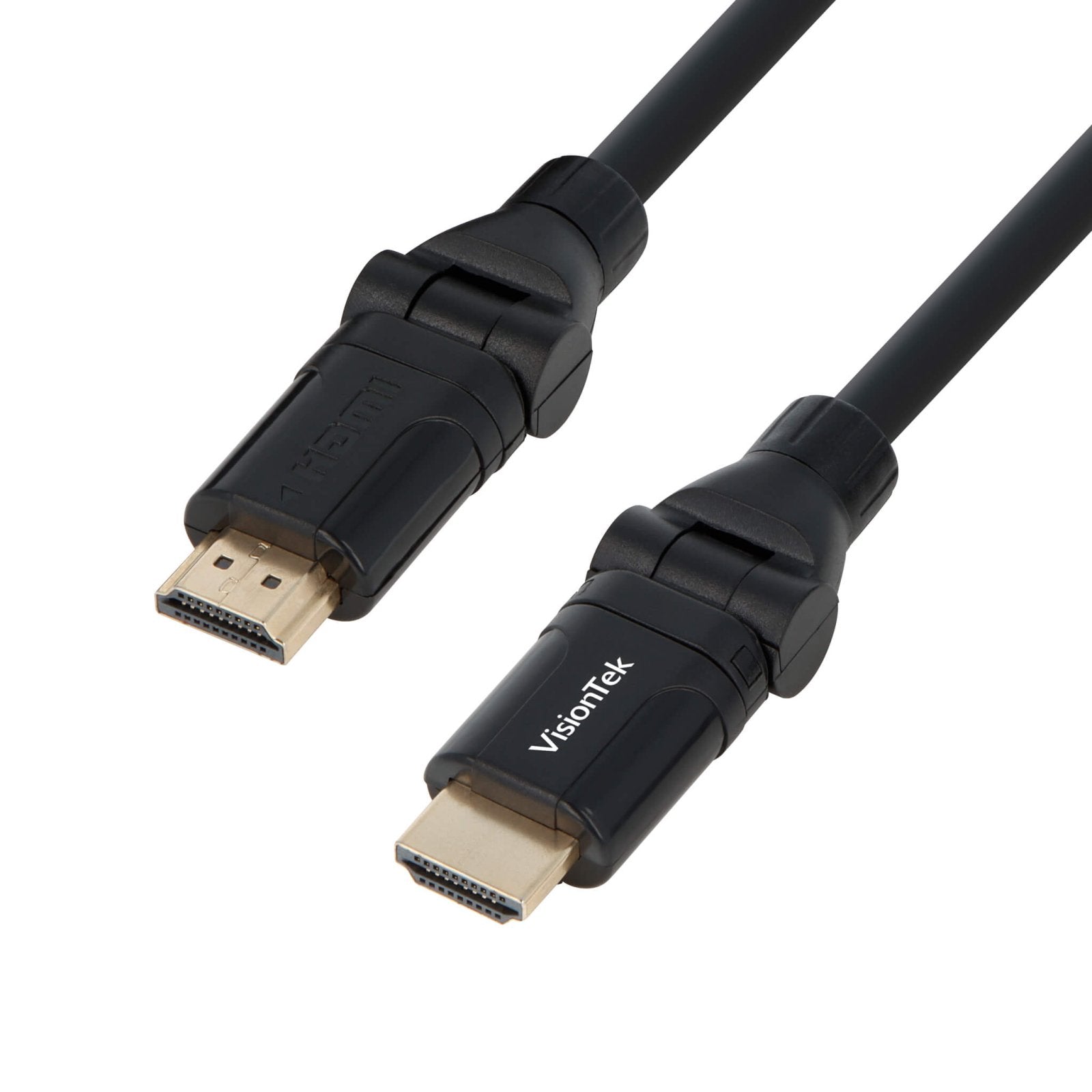 VisionTek.com - VisionTek HDMI Pivot Cable | 10 ft (3M) | 4K @ 60Hz | Swivel 180° for Tight Spaces | Home Theater, Gaming, Streaming, TV & Monitor Compatible