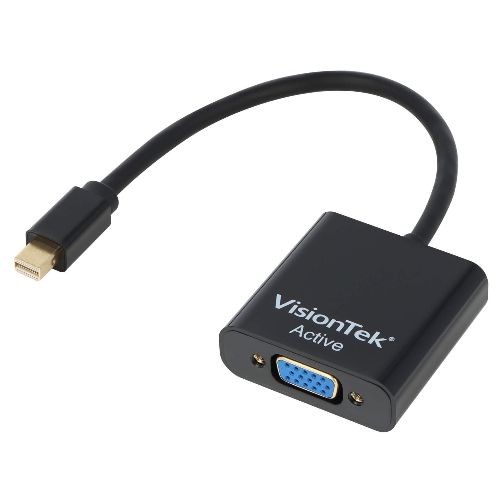 VisionTek.com - VisionTek Mini DisplayPort to VGA Active Adapter | 7in Cable | 1080p Full HD | Compatible with Mac, PC, Laptops, Projectors