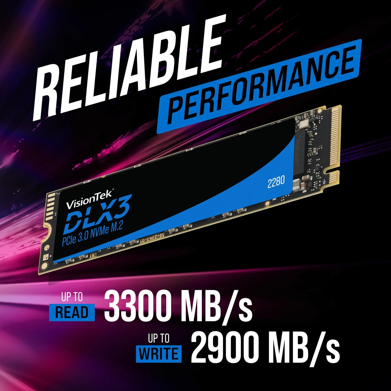 VisionTek.com - VisionTek SSD - 2TB DLX3 M.2 NVMe | PCIe 3.0 x4 | Up to 3300MB/s Read