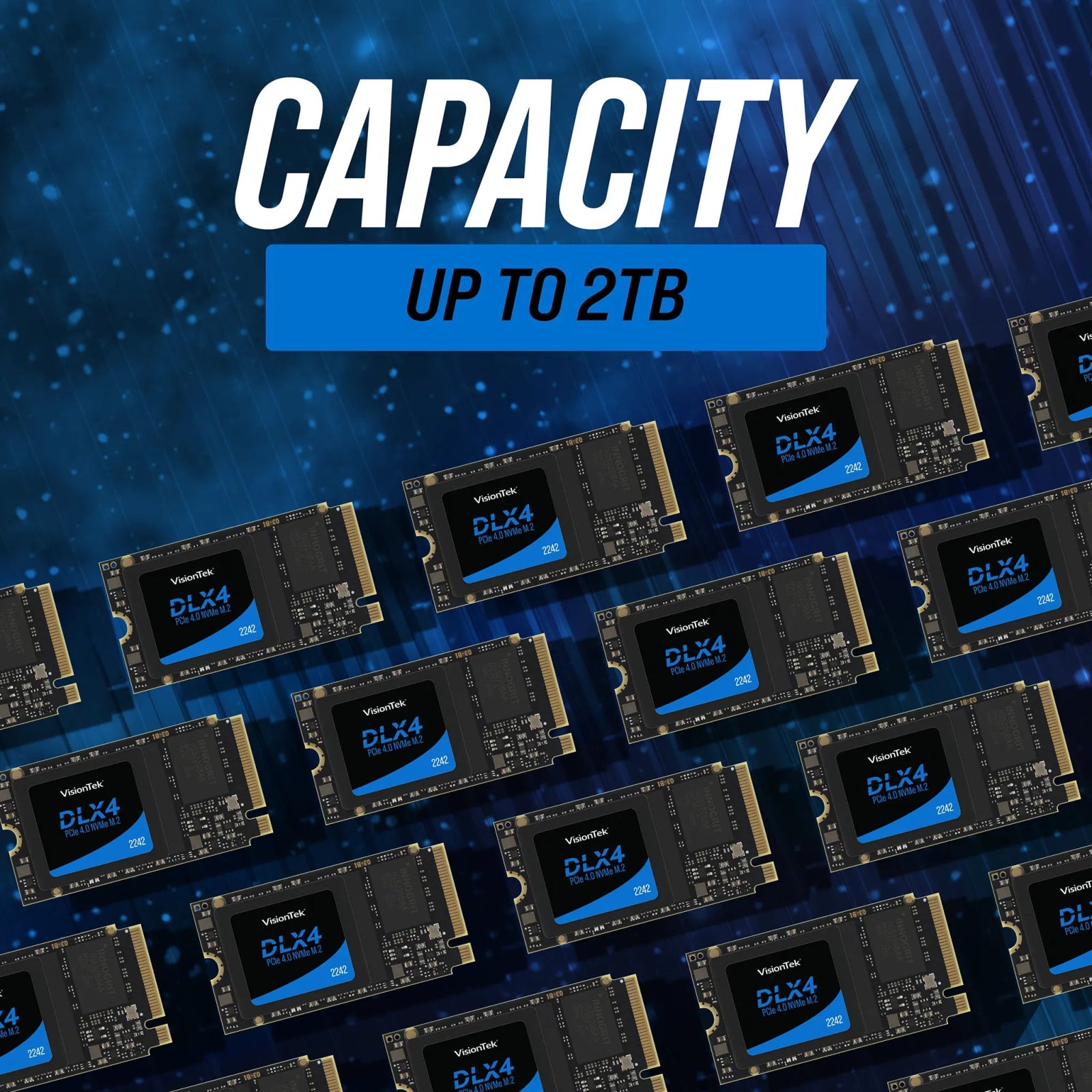 VisionTek.com - VisionTek SSD - 2TB DLX4 2242 NVMe | PCIe 4.0 x4 | Up to 5200MB/s | Compact M.2 SSD for High - Speed Storage