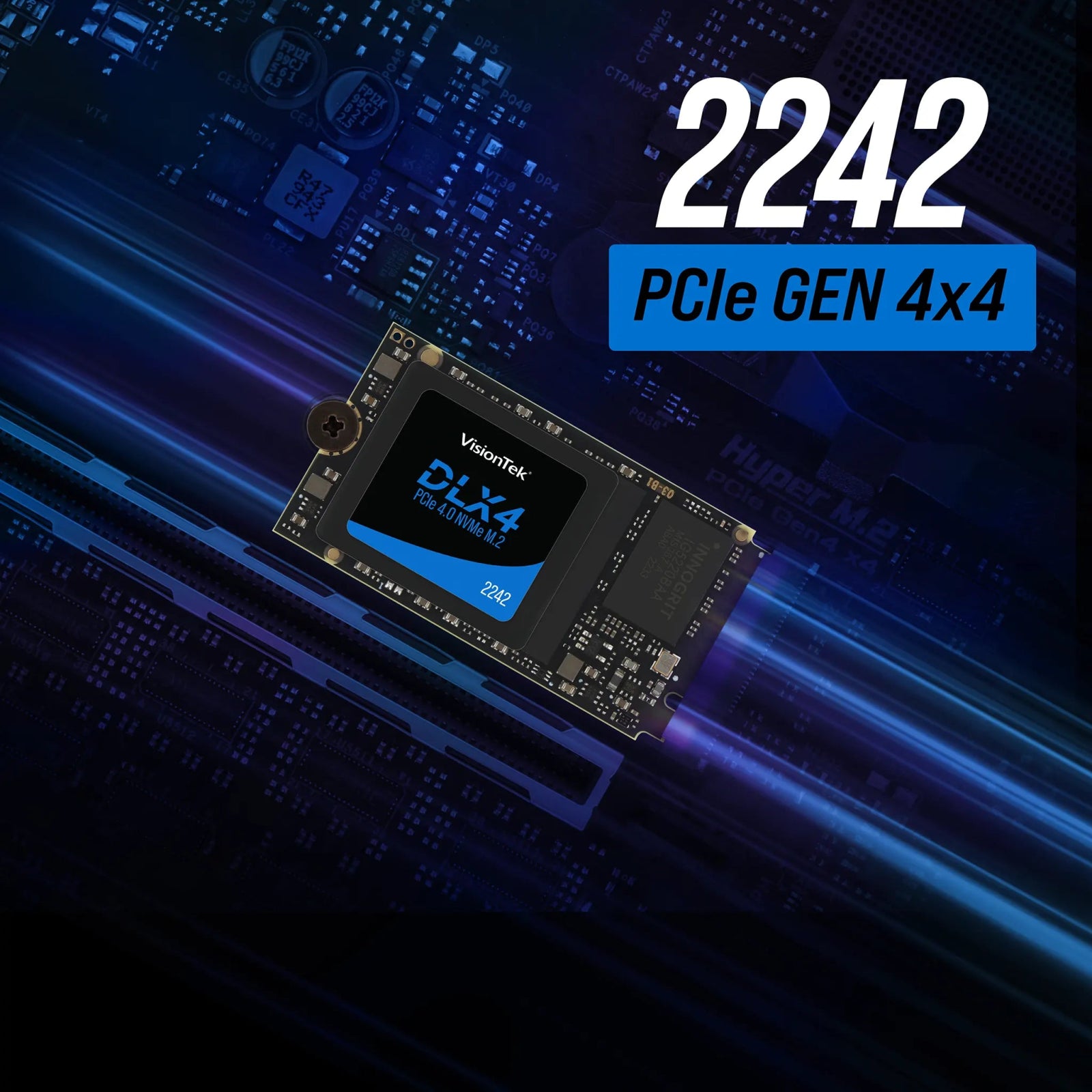 VisionTek.com - VisionTek SSD - 2TB DLX4 2242 NVMe | PCIe 4.0 x4 | Up to 5200MB/s | Compact M.2 SSD for High - Speed Storage