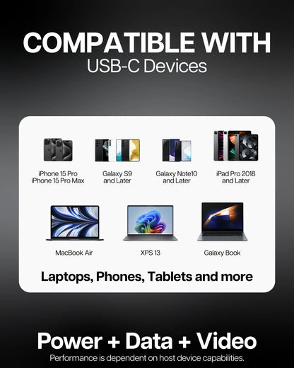 VisionTek.com - VisionTek USB - C to USB - C Cable | 6.6ft (2m) | 100W Power Delivery | 10Gbps Data Transfer | 4K Video | DisplayPort Alt Mode | Compatible with USB - C Devices