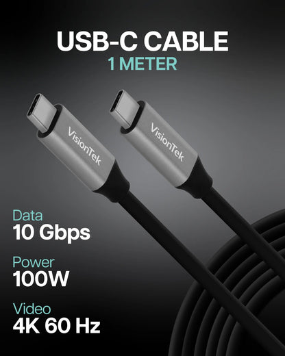 VisionTek.com - VisionTek USB - C to USB - C Cable | 6.6ft (2m) - 50 PACK | 100W Power Delivery | 10Gbps Data Transfer | 4K Video | DisplayPort Alt Mode | Compatible with USB - C Devices