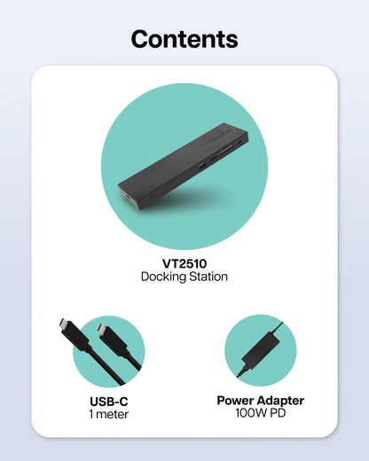 VisionTek.com - VisionTek VT2510 USB - C Docking Station | Triple Display | 11 - in - 1 Dock | DP Alt Mode | 100W Power Delivery | Power Adapter Included | Windows, Mac, ChromeOS Compatible