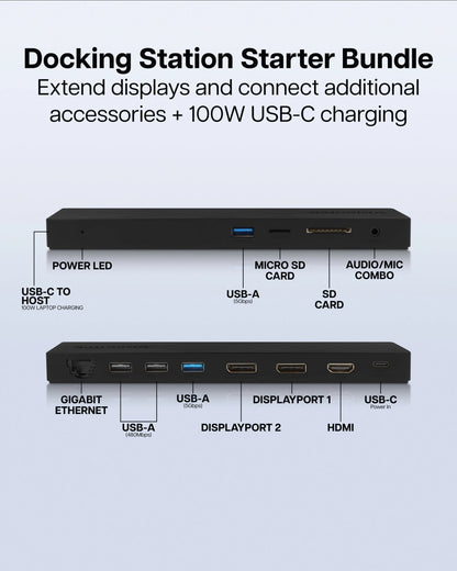 VisionTek.com - VisionTek VT2510 USB - C Docking Station | Triple Display | 11 - in - 1 Dock | DP Alt Mode | 100W Power Delivery | Power Adapter Included | Windows, Mac, ChromeOS Compatible
