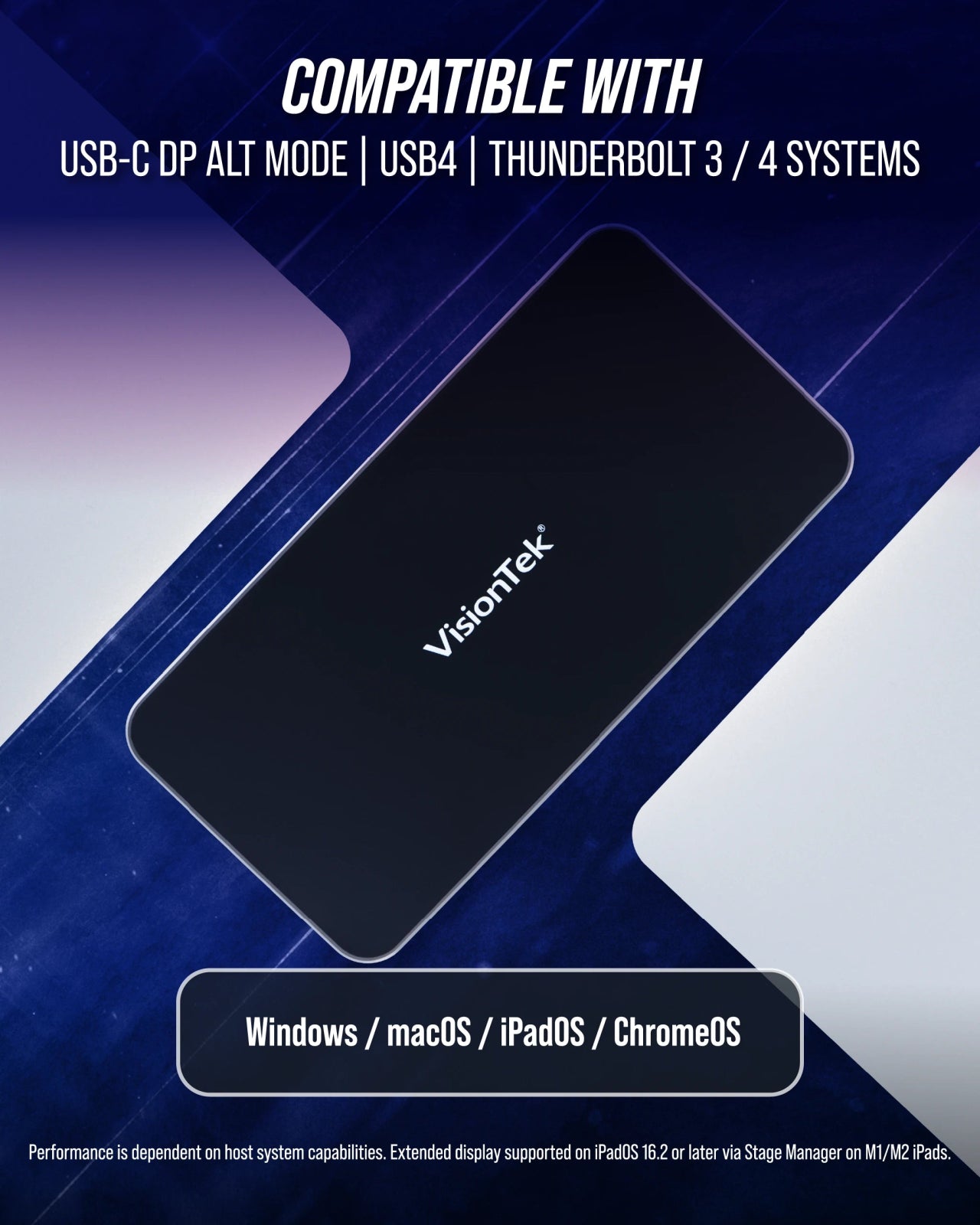 VisionTek.com - VisionTek VT400 USB - C Portable Docking Station | Dual Display | DP Alt Mode | 100W Power Delivery | USB - A, USB - C, Ethernet | Windows, Mac, ChromeOS Compatible