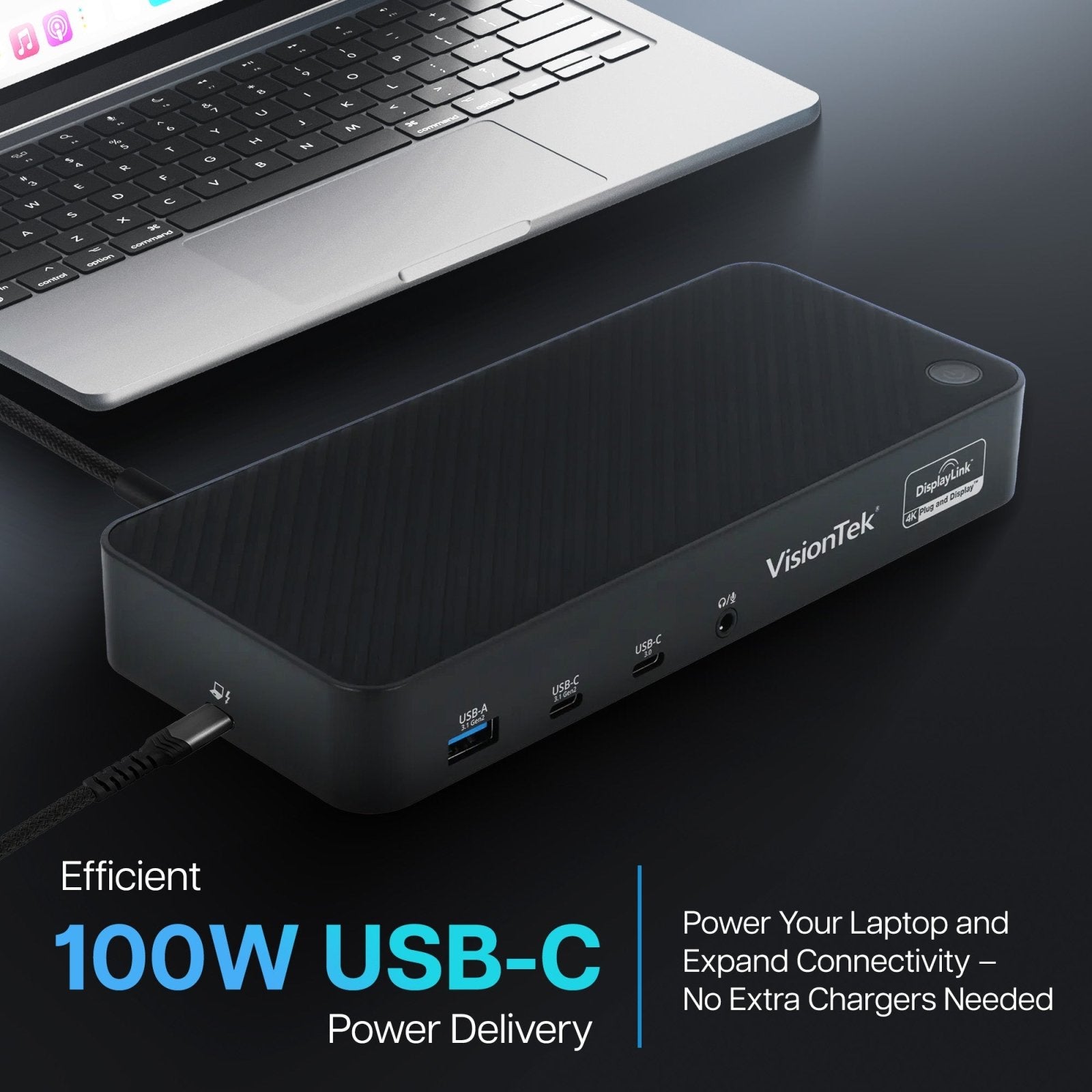 VisionTek.com - VisionTek VT7000 Triple Display 4K Docking Station - Refurbished | 100W Power Delivery | USB - C & USB - A | Universal Compatibility