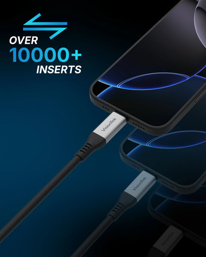 VisionTek.com - VisionTek USB4 Cable | 4.9ft (1.5m) | 240W Power Delivery | 80Gbps Data Transfer | 16K Video | Compatible with USB4, USB - C, Thunderbolt 3/4/5 Devices