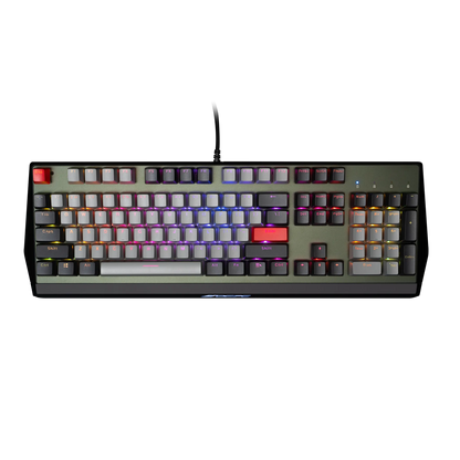 VisionTek.com - OCPC KR1 Gaming Mechanical Keyboard | Gateron Red Switches | Full Size 104 - Key | RGB Backlit | Aluminum Top | PC & Gaming Compatible