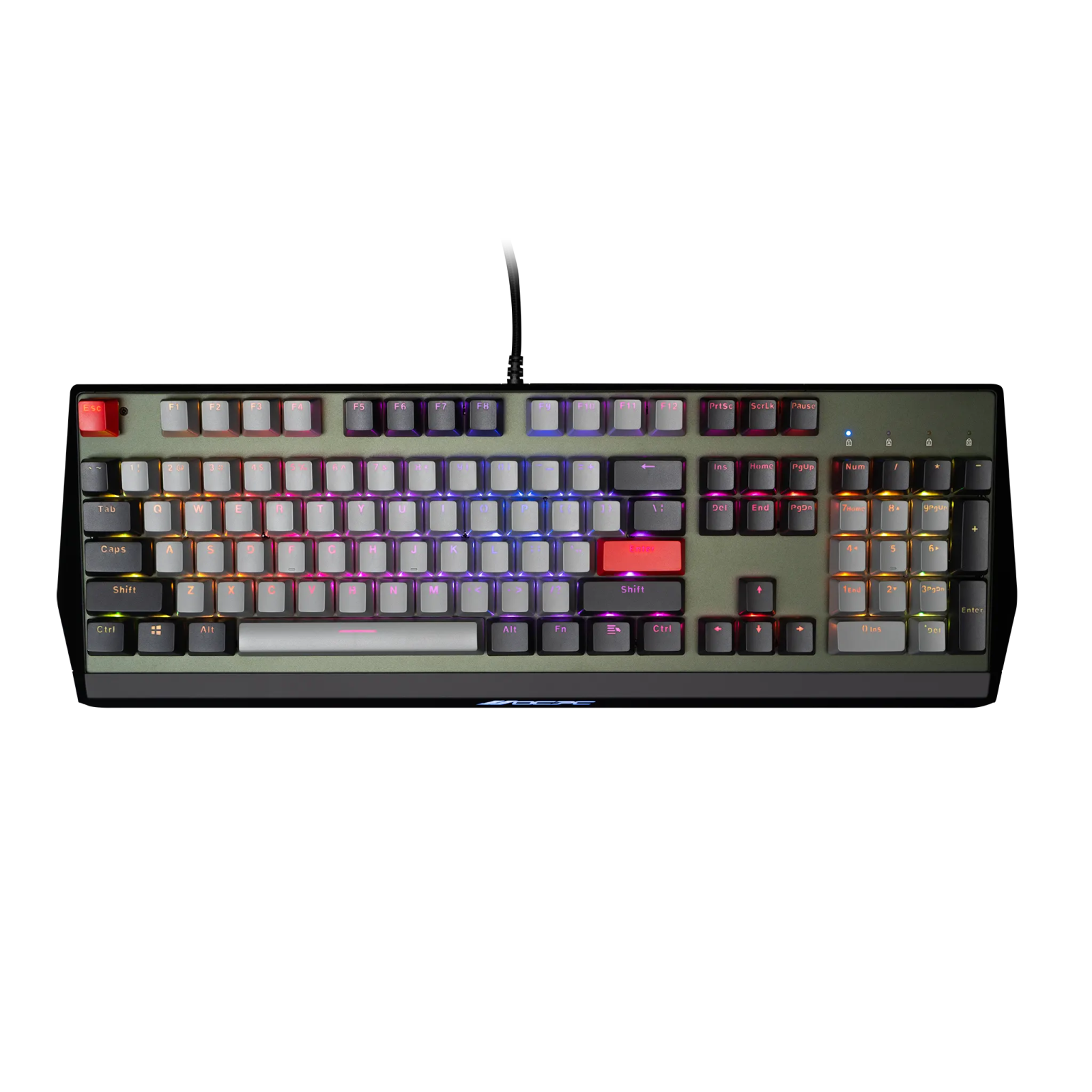 VisionTek.com - OCPC KR1 Gaming Mechanical Keyboard | Gateron Red Switches | Full Size 104 - Key | RGB Backlit | Aluminum Top | PC & Gaming Compatible