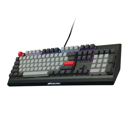 VisionTek.com - OCPC KR1 Gaming Mechanical Keyboard | Gateron Red Switches | Full Size 104 - Key | RGB Backlit | Aluminum Top | PC & Gaming Compatible
