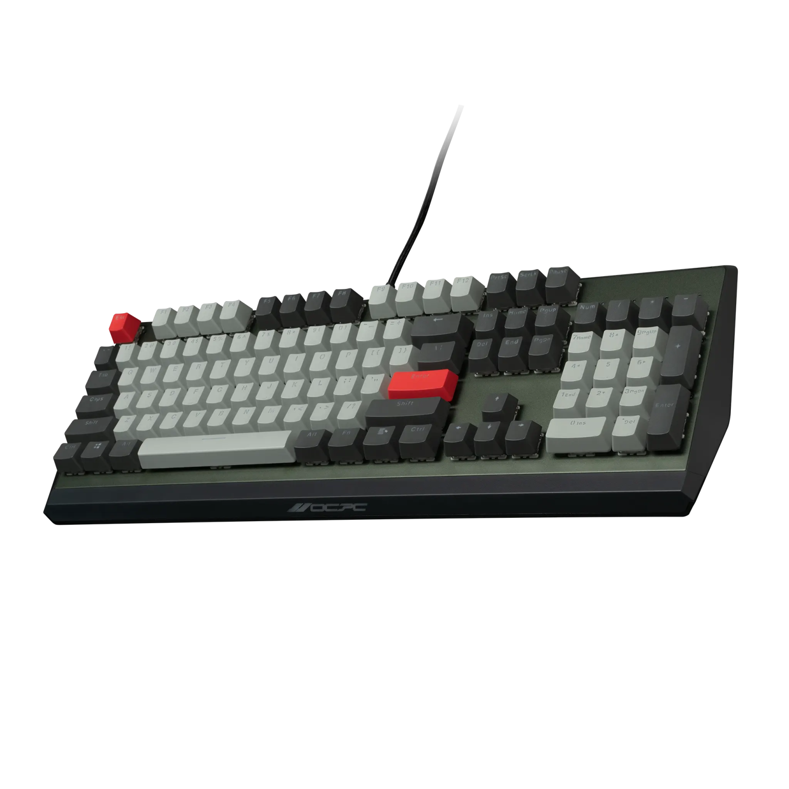 VisionTek.com - OCPC KR1 Gaming Mechanical Keyboard | Gateron Red Switches | Full Size 104 - Key | RGB Backlit | Aluminum Top | PC & Gaming Compatible