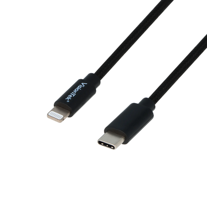 VisionTek.com - USB - C to Lightning Cable Black (M/M)