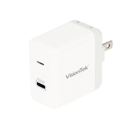 VisionTek.com - VisionTek 20W USB - C Wall Charger | 1 - Port | Fast Charge PD 3.0 | Single USB - C | 20W Power Delivery | Compatible with iPhone, iPad, MacBook, Galaxy, Pixel, and USB - C Devices