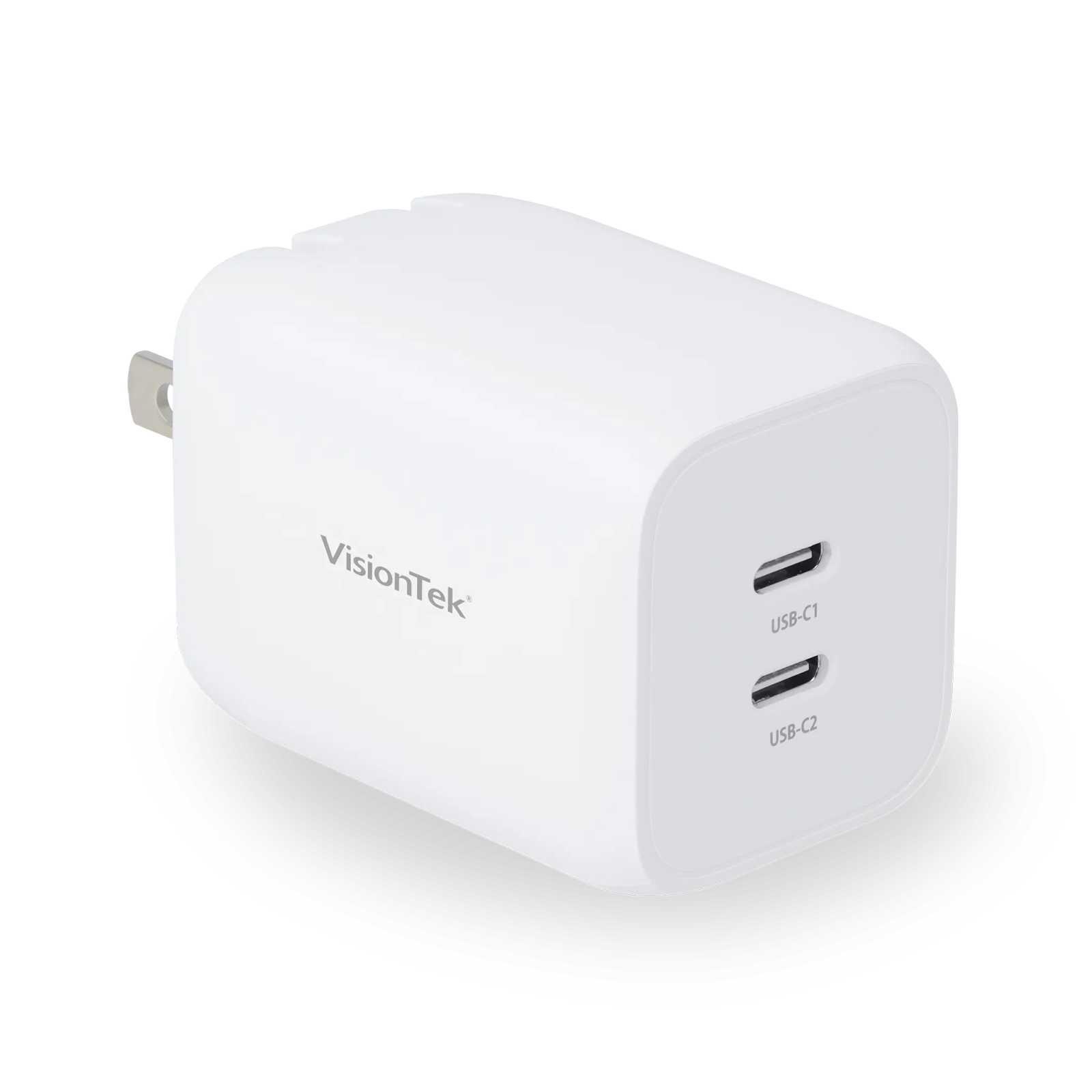 VisionTek.com - VisionTek 65W GaN USB - C Wall Charger | 2 - Port | Fast Charge PD 3.0 | Dual USB - C | 65W Power Delivery | Compatible with iPhone, iPad, MacBook, Galaxy, Pixel, and USB - C Devices