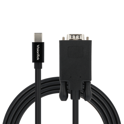 VisionTek.com - VisionTek Mini DisplayPort to VGA 2 Meter Active Cable | 6 ft 6 in (2M) | 1080P Full HD | mDP to VGA Adapter | Plug & Play | PC, Mac, Display Compatible