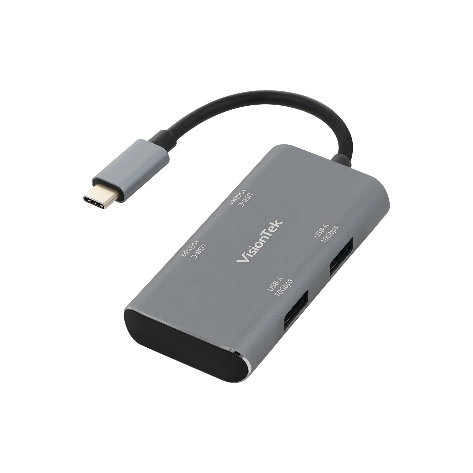VisionTek.com - VisionTek USB - C Hub | 10Gbps | 2x USB - A + 2x USB - C Ports | Aluminum Body | High - Speed Expansion for Mac, PC, Thunderbolt 3/4