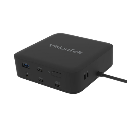 VisionTek.com - VisionTek VT1200DL Dual 4K Docking Station | USB - C or USB - A | 10 - in - 1 Dock | DisplayLink | 100W Power Passthrough | Windows, Mac, ChromeOS Compatible