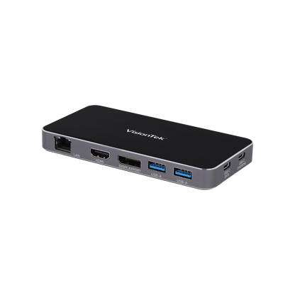 VisionTek.com - VisionTek VT350 USB - C Portable Docking Station | Dual Display | DP Alt Mode | 100W Power Delivery | USB - A, USB - C, Ethernet | Windows, Mac, ChromeOS Compatible