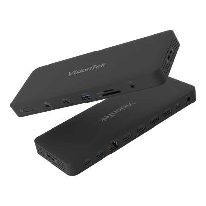 VisionTek.com - VisionTek VT8100DL Universal Quad 4K Docking Station | USB - C or USB - A | DisplayLink | 100W Power Delivery | Windows, Mac, ChromeOS Compatible